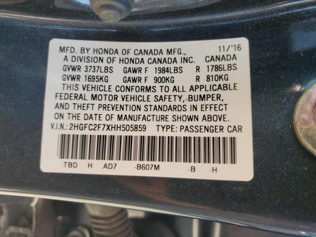 Photo 11 VIN: 2HGFC2F7XHH505859 - HONDA CIVIC EX 