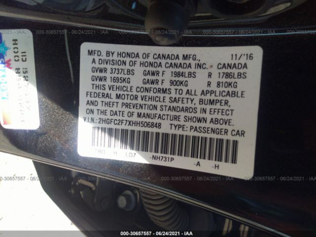 Photo 8 VIN: 2HGFC2F7XHH506848 - HONDA CIVIC SEDAN 