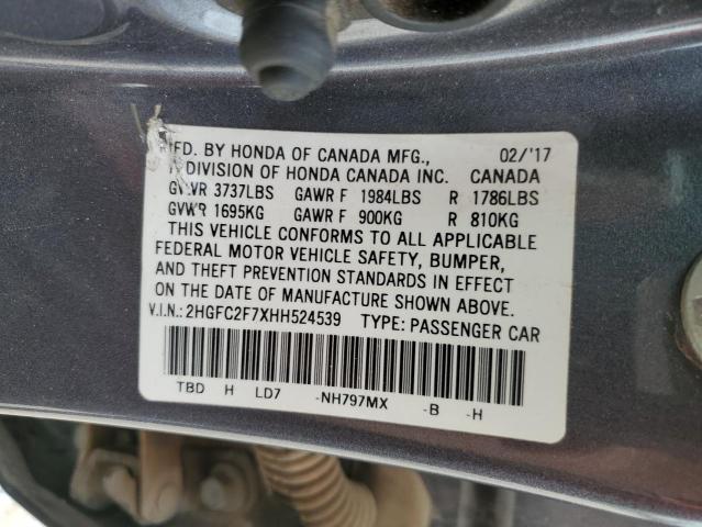 Photo 11 VIN: 2HGFC2F7XHH524539 - HONDA CIVIC 