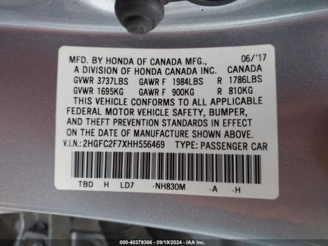 Photo 8 VIN: 2HGFC2F7XHH556469 - HONDA CIVIC 