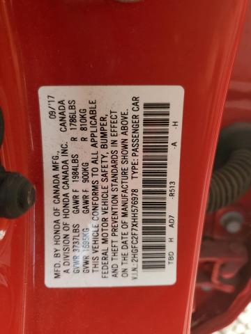 Photo 11 VIN: 2HGFC2F7XHH576978 - HONDA CIVIC EX 