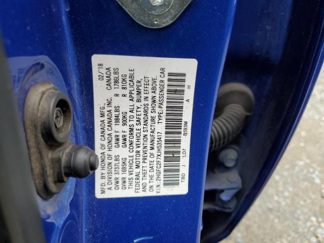 Photo 11 VIN: 2HGFC2F7XJH535417 - HONDA CIVIC 