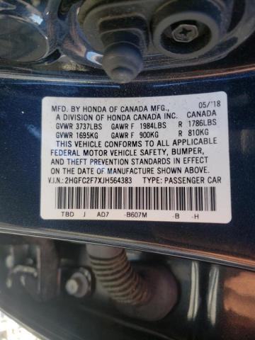 Photo 9 VIN: 2HGFC2F7XJH564383 - HONDA CIVIC EX 