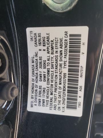 Photo 11 VIN: 2HGFC2F80KH557999 - HONDA CIVIC 