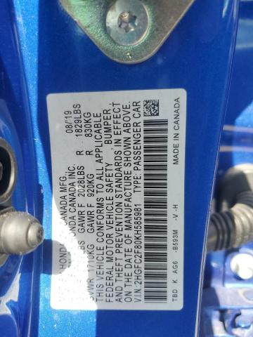 Photo 11 VIN: 2HGFC2F80KH585981 - HONDA CIVIC SPOR 
