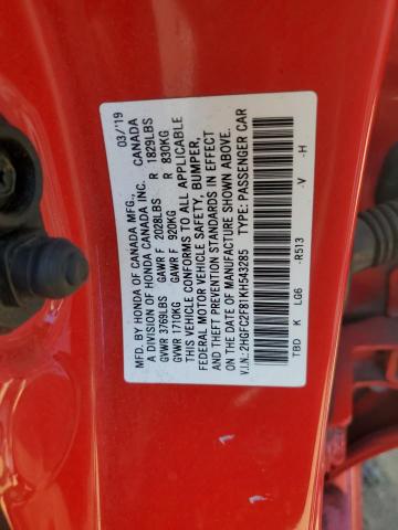 Photo 11 VIN: 2HGFC2F81KH543285 - HONDA CIVIC 