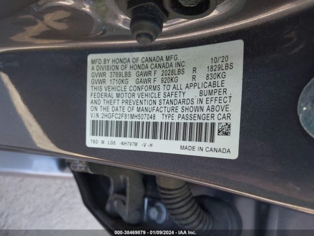 Photo 8 VIN: 2HGFC2F81MH507048 - HONDA CIVIC 