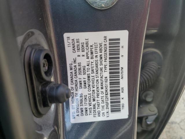 Photo 12 VIN: 2HGFC2F82KH511624 - HONDA CIVIC 