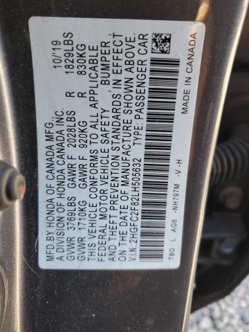 Photo 11 VIN: 2HGFC2F82LH505632 - HONDA CIVIC 