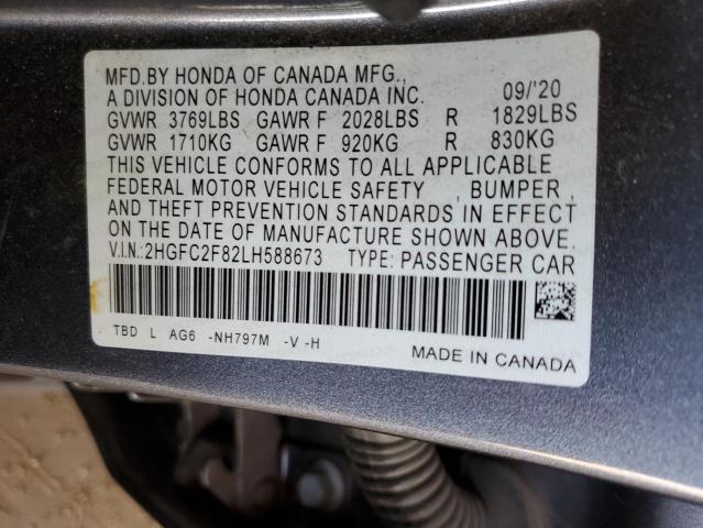 Photo 12 VIN: 2HGFC2F82LH588673 - HONDA CIVIC 