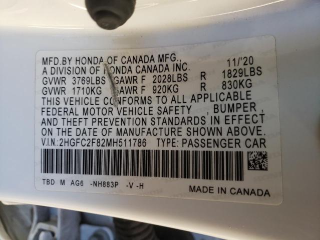 Photo 11 VIN: 2HGFC2F82MH511786 - HONDA CIVIC 