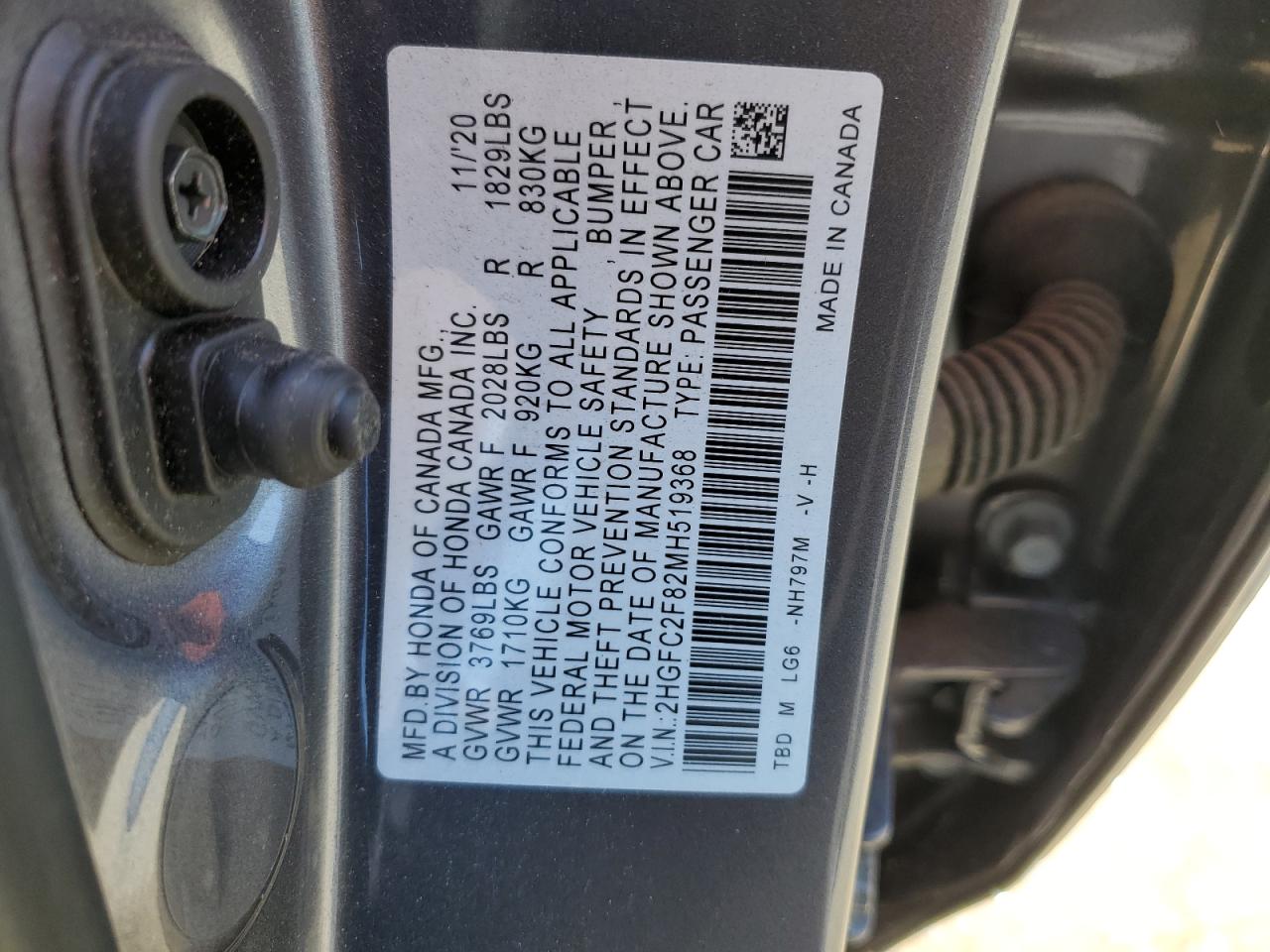 Photo 11 VIN: 2HGFC2F82MH519368 - HONDA CIVIC 