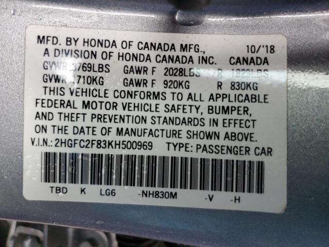 Photo 11 VIN: 2HGFC2F83KH500969 - HONDA CIVIC 