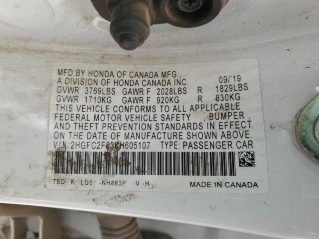 Photo 11 VIN: 2HGFC2F83KH605107 - HONDA CIVIC SPOR 