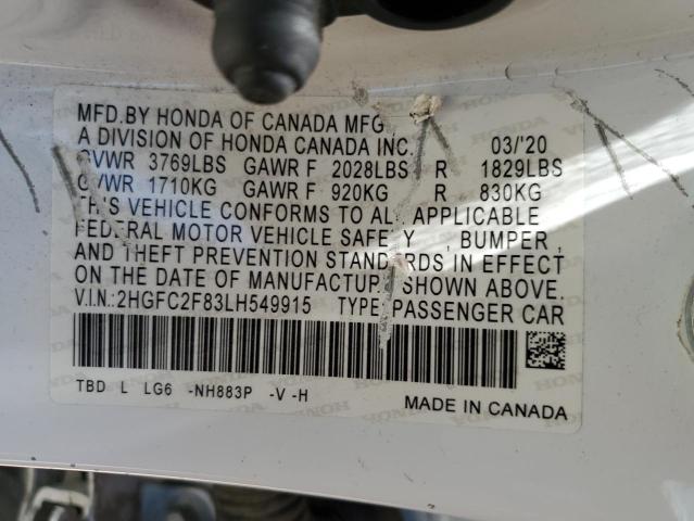 Photo 11 VIN: 2HGFC2F83LH549915 - HONDA CIVIC 