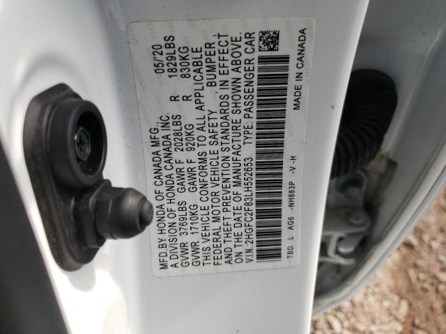 Photo 11 VIN: 2HGFC2F83LH552653 - HONDA CIVIC 