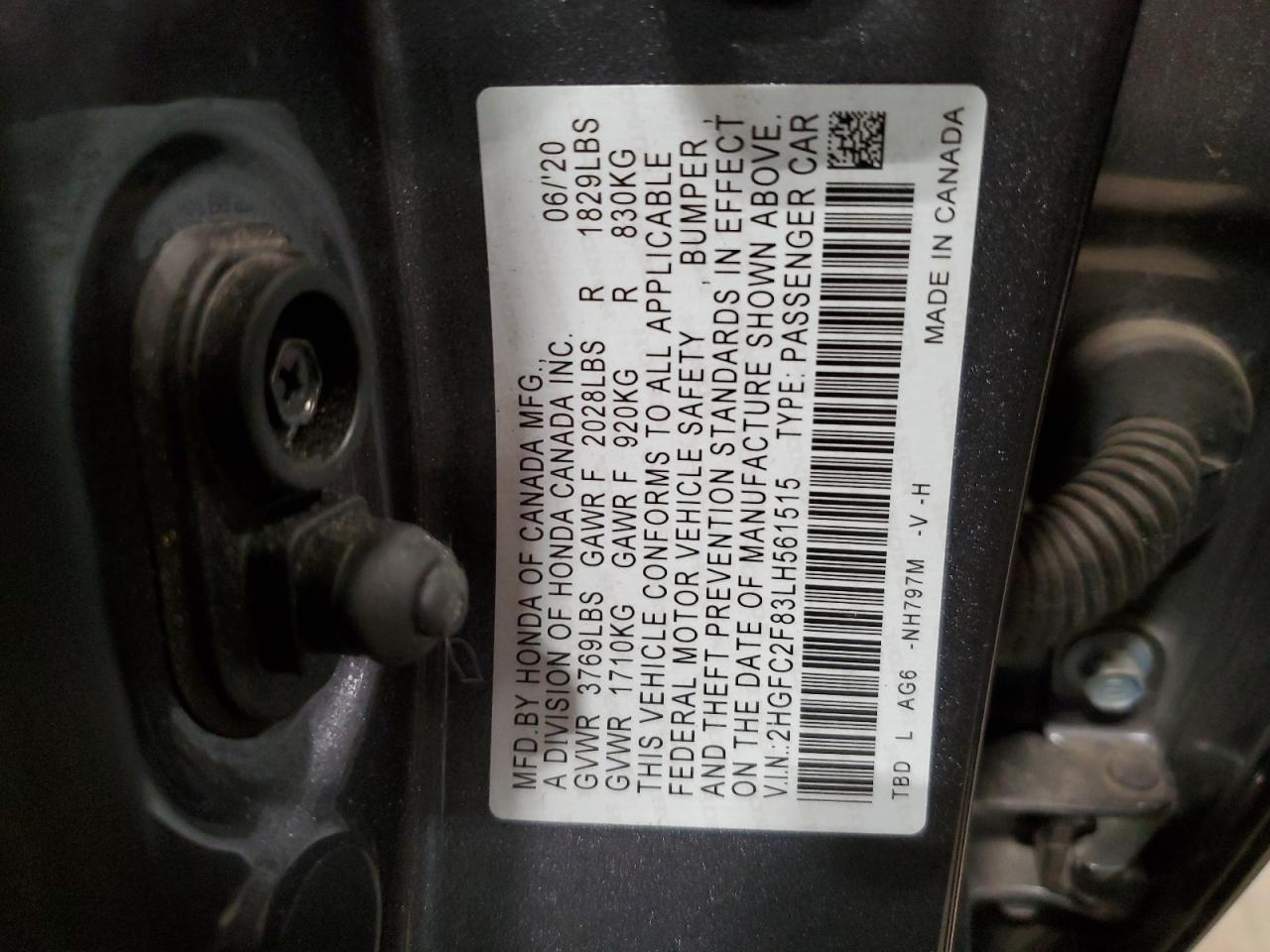 Photo 11 VIN: 2HGFC2F83LH561515 - HONDA CIVIC 