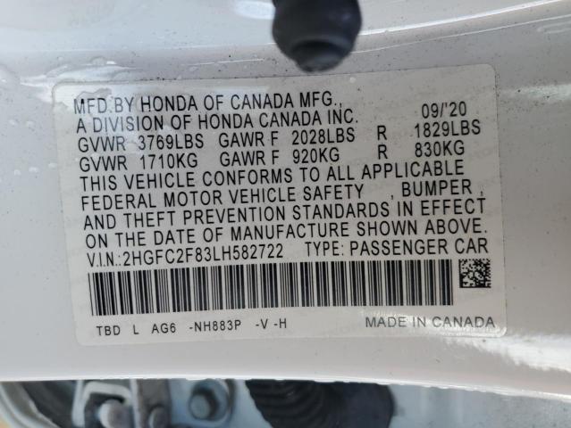 Photo 11 VIN: 2HGFC2F83LH582722 - HONDA CIVIC 