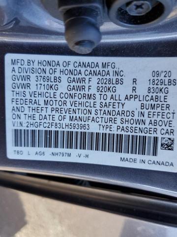 Photo 11 VIN: 2HGFC2F83LH593963 - HONDA CIVIC SPOR 