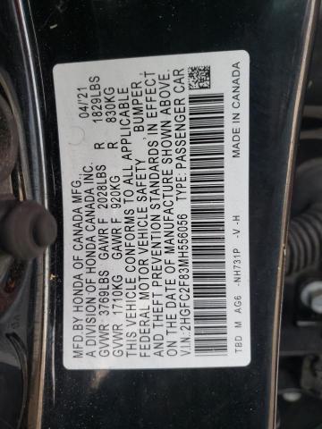 Photo 11 VIN: 2HGFC2F83MH556056 - HONDA CIVIC SPOR 