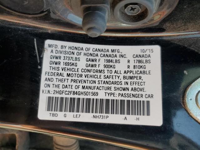 Photo 12 VIN: 2HGFC2F84GH501569 - HONDA CIVIC EX 