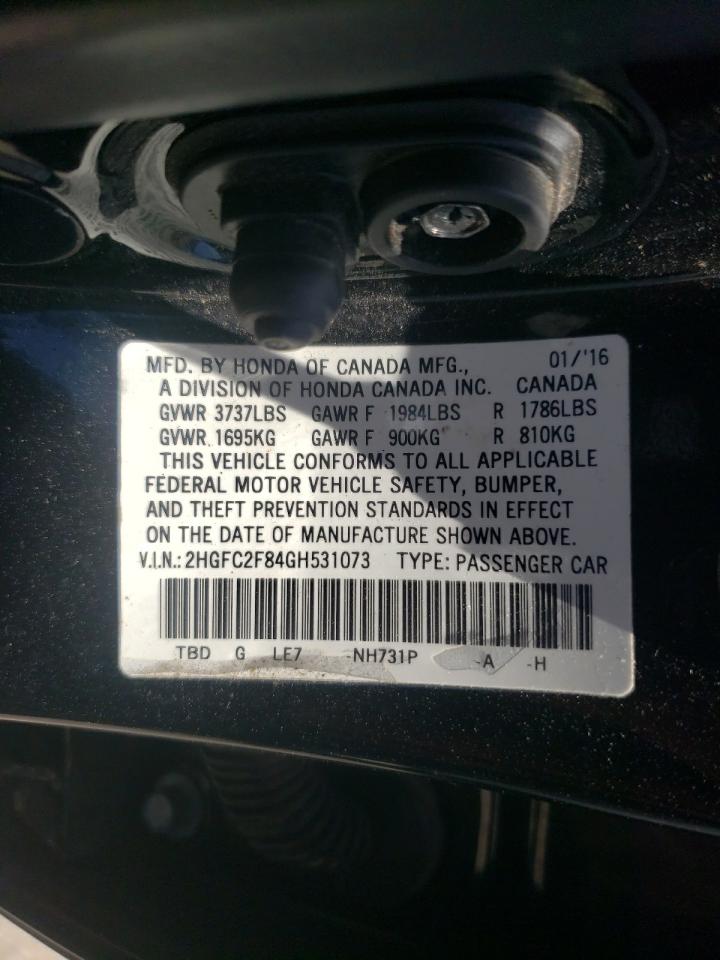 Photo 12 VIN: 2HGFC2F84GH531073 - HONDA CIVIC 