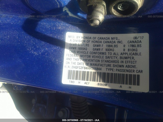 Photo 8 VIN: 2HGFC2F84HH566844 - HONDA CIVIC SEDAN 