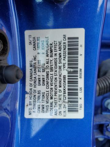 Photo 11 VIN: 2HGFC2F84KH554989 - HONDA CIVIC SPOR 