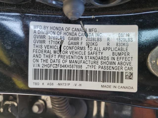 Photo 11 VIN: 2HGFC2F84KH587698 - HONDA CIVIC 