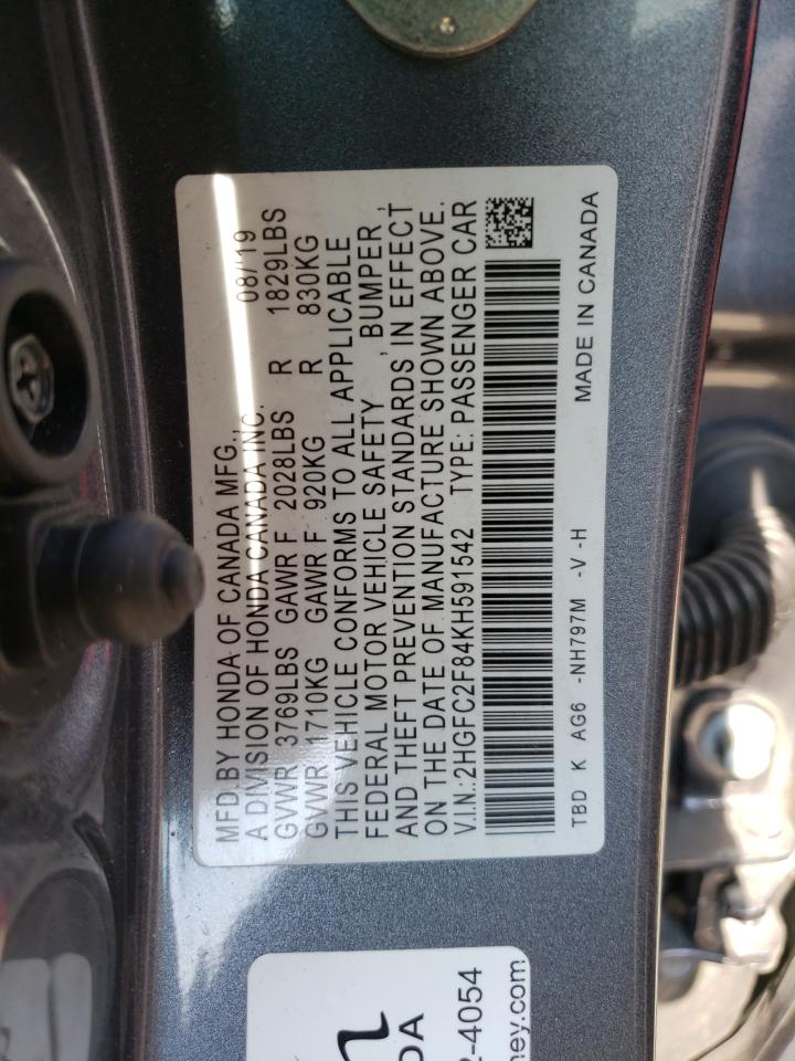 Photo 12 VIN: 2HGFC2F84KH591542 - HONDA CIVIC 