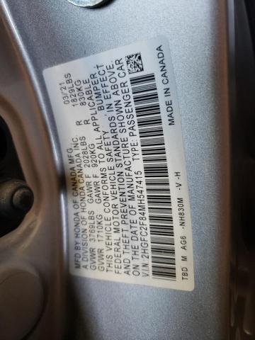 Photo 12 VIN: 2HGFC2F84MH547415 - HONDA CIVIC SPOR 