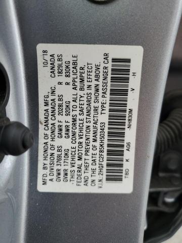 Photo 11 VIN: 2HGFC2F85KH503453 - HONDA CIVIC SPOR 