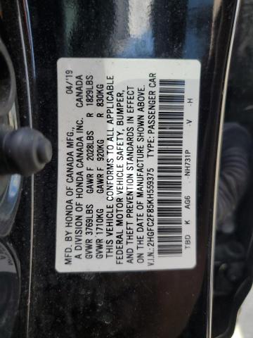 Photo 11 VIN: 2HGFC2F85KH559375 - HONDA CIVIC SPOR 