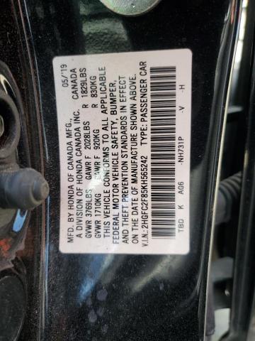 Photo 12 VIN: 2HGFC2F85KH565242 - HONDA CIVIC 