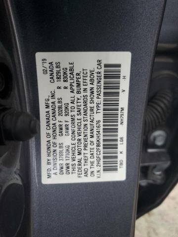 Photo 12 VIN: 2HGFC2F86KH541676 - HONDA CIVIC SPOR 