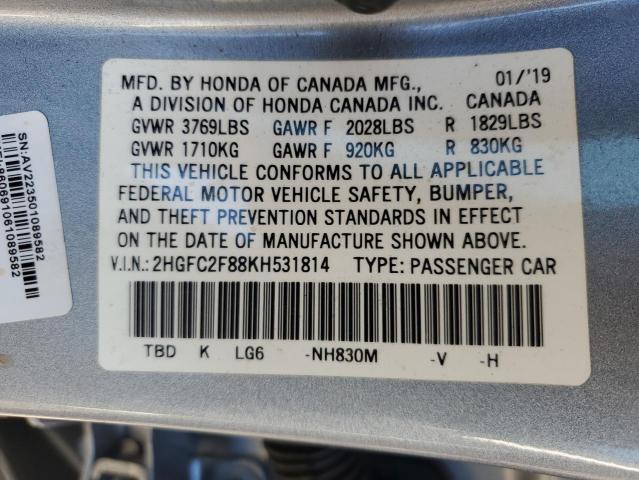 Photo 11 VIN: 2HGFC2F88KH531814 - HONDA CIVIC SPOR 