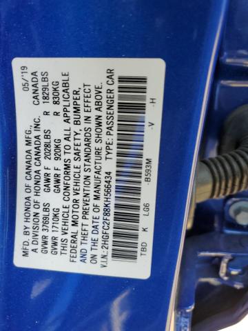 Photo 11 VIN: 2HGFC2F88KH566434 - HONDA CIVIC 