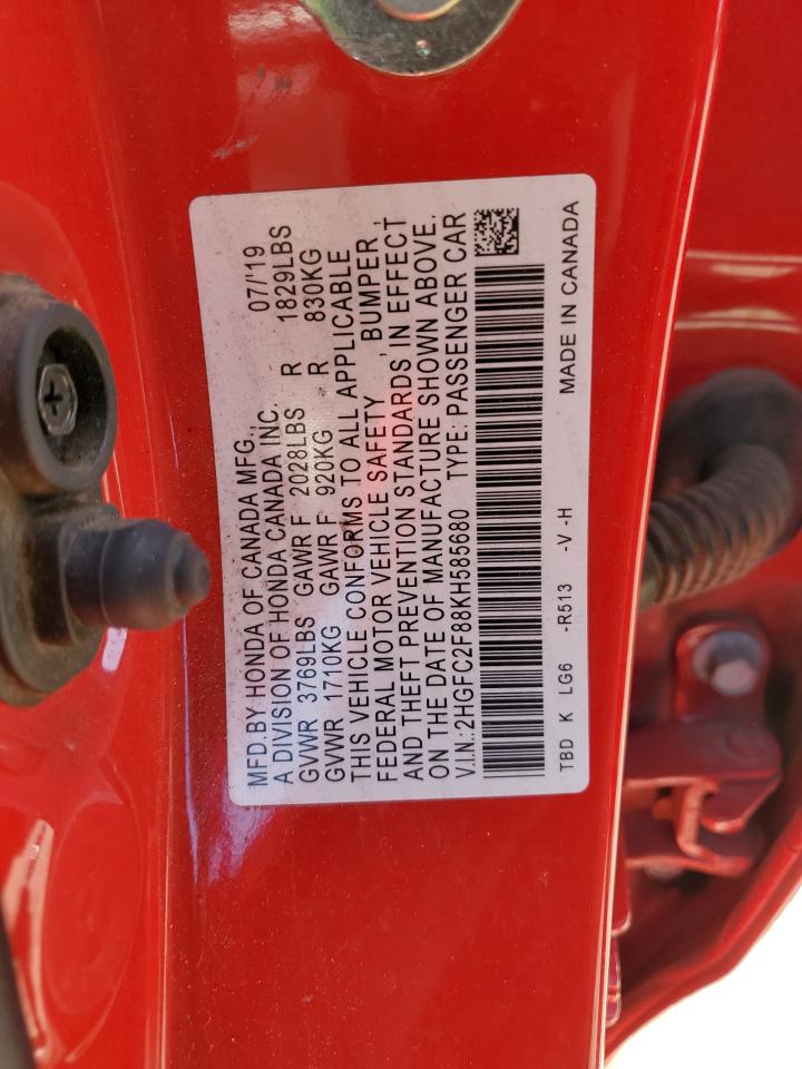 Photo 11 VIN: 2HGFC2F88KH585680 - HONDA CIVIC 