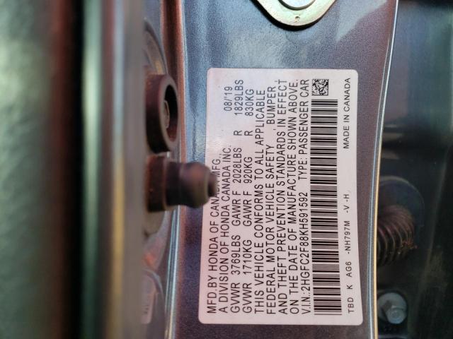 Photo 11 VIN: 2HGFC2F88KH591592 - HONDA CIVIC 