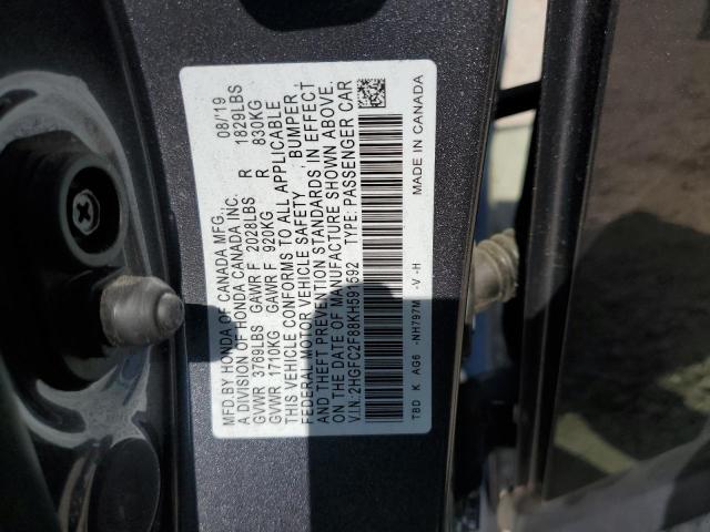 Photo 11 VIN: 2HGFC2F88KH591592 - HONDA CIVIC 