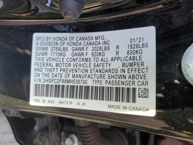 Photo 11 VIN: 2HGFC2F88MH536790 - HONDA CIVIC SPOR 