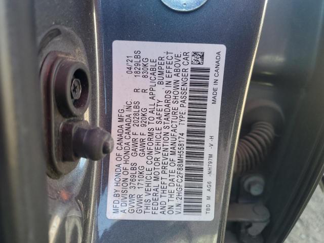 Photo 11 VIN: 2HGFC2F88MH558174 - HONDA CIVIC SPOR 