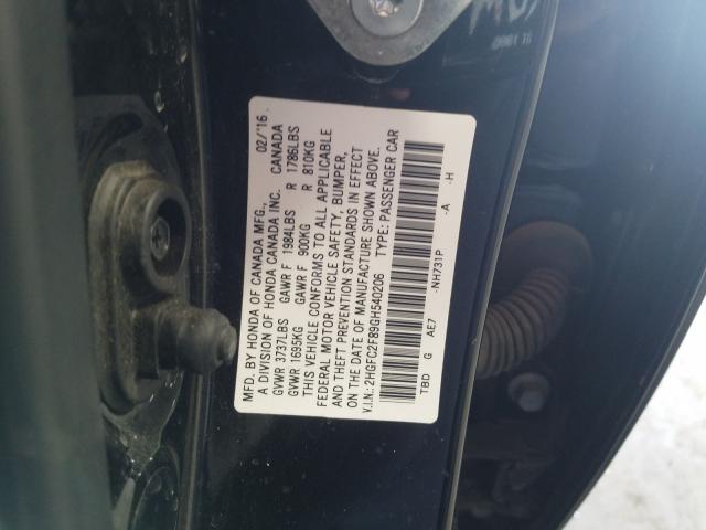 Photo 9 VIN: 2HGFC2F89GH540206 - HONDA CIVIC EX 