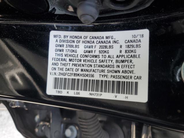 Photo 11 VIN: 2HGFC2F89KH504556 - HONDA CIVIC 