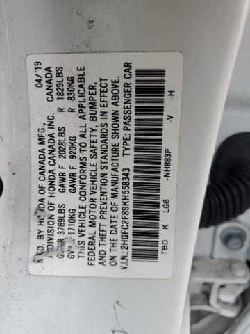 Photo 11 VIN: 2HGFC2F89KH558343 - HONDA CIVIC 