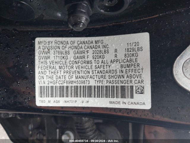 Photo 8 VIN: 2HGFC2F89MH509873 - HONDA CIVIC 