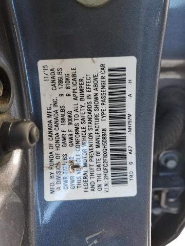 Photo 12 VIN: 2HGFC2F8XGH508848 - HONDA CIVIC 