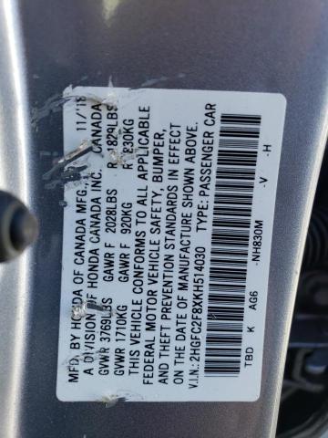 Photo 11 VIN: 2HGFC2F8XKH514030 - HONDA CIVIC SPOR 