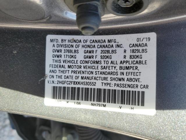 Photo 11 VIN: 2HGFC2F8XKH530552 - HONDA CIVIC 