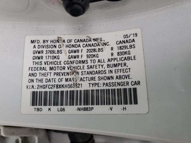 Photo 11 VIN: 2HGFC2F8XKH565821 - HONDA CIVIC 